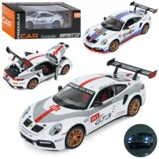 Машина AP-2055 АвтоСвіт, 1:24, метал, інерц, 20,5см, звук, світло, відчиняються двері/капот/багажник, гумові колеса,2види, бат(табл), в кор-ці