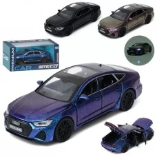 Машина AP-2107 АвтоСвіт, 1:32, метал, інерція, 15,5см, звук, світло, відчиняються двері/багажник/капот, гумові колеса, підставка, 3 кольори, на бат(табл), в коробці,18-9-9см