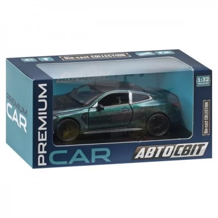 Машина AP-2110 АвтоСвіт, 1:32, метал, інерція, 15,5см, звук, світло, відчиняються двері/багажник/капот, гумові колеса, підставка, 4 кольори, на бат(табл), в коробці,18-9-9см