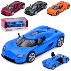 Машина KT5485W інерція, метал, 1:34, 12см, відчиняються двері, гумові колеса, 4 кольори, в коробці, 16-7-7,5см