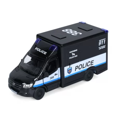 Транспорт спецслужб KT5479W метал, інерція, 1:48, 12см, поліція, відчиняються двері, гумові колеса, 2 види, в кор-ці, 16-7-7,5см
