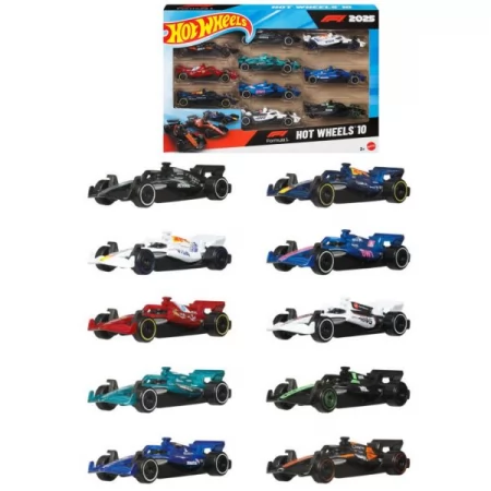Набор из 10 базовых машинок "Формула 1" Hot Wheels Набор из 10 базовых машинок "Формула 1" Hot Wheels