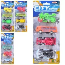 Набор инерционных машинок BabyToys 9 см, 4 штуки, разные цвета