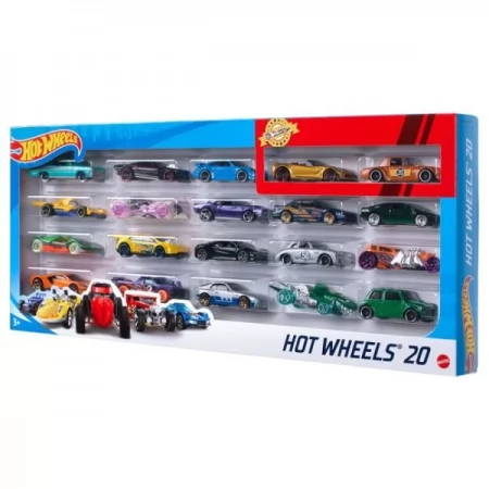 Набор с 20-ти базовых машинок Hot Wheels Размер упаковки 45 х 19 х 4 см , 
Материал Металл