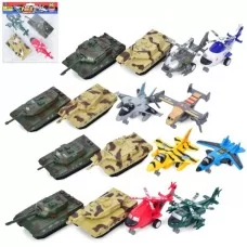 Набор игрушечной военной техники BabyToys 6819-20 самолёт вертолёт танк 4 шт инерционные 10 см