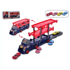 Игрушечный трейлер-автовоз с 4 машинками, 29,5 см K140A11