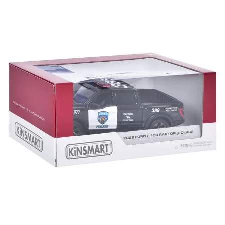 Машинка металлическая инерционная 2022 Ford F-1 Raptor Police Kinsmart KT5436WP