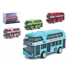Іграшковий двоповерховий автобус London, металевий, 9,5 см, 4 види (ціна за 1шт) LT523806