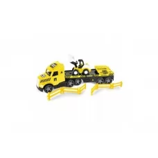Трейлер Magic Truck Technic с бульдозером Wader 36431 Трейлер Magic Truck Technic с бульдозером Wader 36431