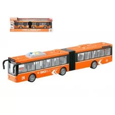 Іграшковий двосекційний автобус City Service, 43 см, світло і звук, гумові колеса WY913B Іграшковий двосекційний автобус City Service, 43 см, світло і звук, гумові колеса WY913B