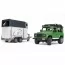 Автомодель Bruder Джип Land Rover Defender с прицепом для перевозки лошадей и лошадка Автомодель Bruder Джип Land Rover Defender с прицепом для перевозки лошадей и лошадка