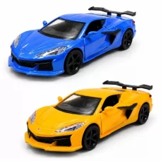 Автомодель – CHEVROLET CORVETTE Z06 2023 синій, помаранчевий Автомодель – CHEVROLET CORVETTE Z06 2023 синій, помаранчевий