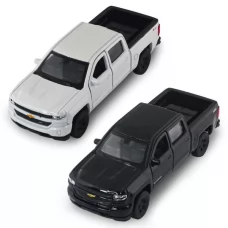 Автомодель - CHEVROLET SILVERADO 2017 перламутрово-белый, черный 