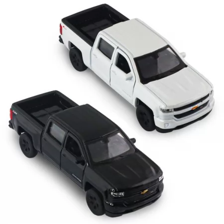 Автомодель - CHEVROLET SILVERADO 2017 перламутрово-белый, черный 