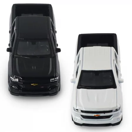 Автомодель - CHEVROLET SILVERADO 2017 перламутрово-белый, черный 