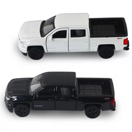 Автомодель - CHEVROLET SILVERADO 2017 перламутрово-белый, черный 