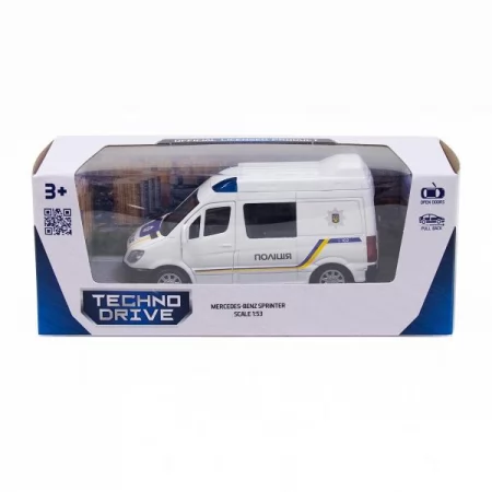 Автомодель TechnoDrive Mercedes-Benz Sprinter Полиция 1: 53 