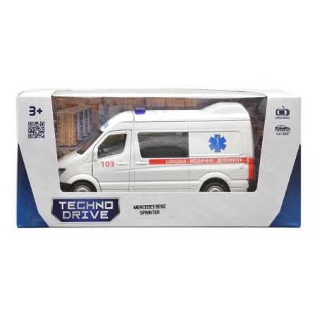 Автомодель TechnoDrive Mercedes-Benz Sprinter Швидка допомога 1: 32 250344U Автомодель TechnoDrive Mercedes-Benz Sprinter Швидка допомога 1: 32 250344U