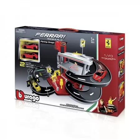 Автотрек Bburago Ferrari с гаражом 3 уровня 2 машинки 1: 43 18-31204 Автотрек Bburago Ferrari с гаражом 3 уровня 2 машинки 1: 43 18-31204