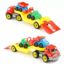  Автовоз з набором "Будмайданчик" 3930 "Technok Toys" 2 спецтехніки, прицеп, в коробці