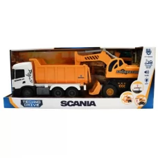Ігровий набір серії "2 in 1 Truck" – САМОСКИД SCANIA І ЕКСКАВАТОР світло, звук 