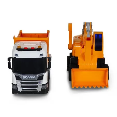 Ігровий набір серії "2 in 1 Truck" – САМОСКИД SCANIA І ЕКСКАВАТОР світло, звук 