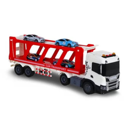 Ігровий набір серії "Large Truck" – АВТОПЕРЕВІЗНИК SCANIA автоперевізник, 4 машини, світло, звук 