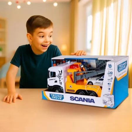 Ігровий набір серії "Mid Truck" – ЕВАКУАТОР SCANIA З МАШИНОЮ ПОЛІЦІЇ світло, звук Ігровий набір серії "Mid Truck" – ЕВАКУАТОР SCANIA З МАШИНОЮ ПОЛІЦІЇ світло, звук