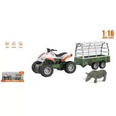 Квадроцикл WY 400 G-6 масштаб 1: 16, інерція, звуки, підсвічування, фігурка тварини, гумові шини, в коробці Квадроцикл WY 400 G-6 масштаб 1: 16, інерція, звуки, підсвічування, фігурка тварини, гумові шини, в коробці