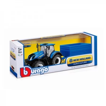 Модель Bburago Farm Трактор New Holland с прицепом 1: 32 18-44067