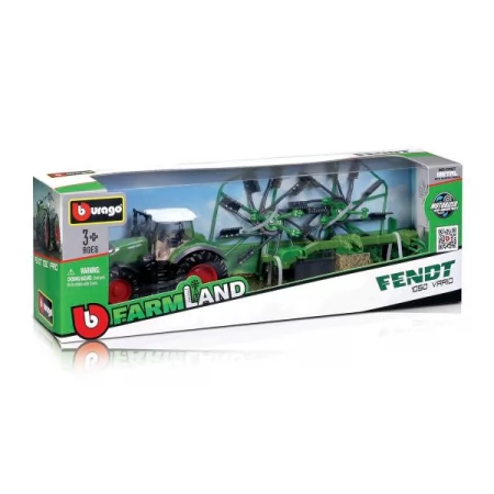 Модель Bburago Трактор Fendt 1050 Vario с роторными валковыми граблями 1: 32 18-31665