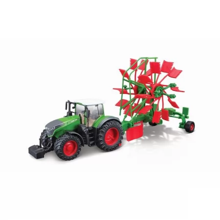 Модель Bburago Трактор Fendt 1050 Vario с роторными валковыми граблями 1: 32 18-31665