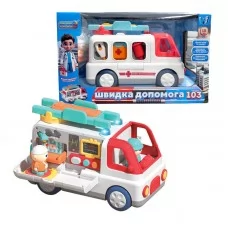 Машинка скорая помощь WToys 46349 со звуком украинский