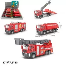 Пожарная машинка BabyToys 502B металл инерционная 4 в наборе