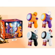 Мыльные пузыри H048 пистолет, 16см, Helloween/Хэллоуин, свет, запаска 7,5-4см, 4 вида, на бат-ке, в кор-ке, 15-13,5-8см