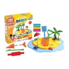 Масса для лепки пляжная Beach, 3 цвета, с аксессуарами и формами, ART CRAFT 03577