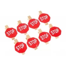 Декоративные прищепки "STOP" 0359J, деревянные, 10 шт