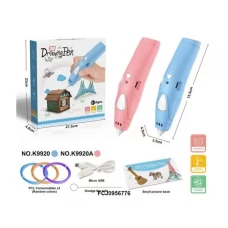 3D ручка K9920 15,5см, тип филамента(пластик)-PCL 3шт/3цвета 1,75мм, акум,USBзарядное, 2 цвета, в кор-ке 3D ручка K9920 15,5см, тип филамента(пластик)-PCL 3шт/3цвета 1,75мм, акум,USBзарядное, 2 цвета, в кор-ке