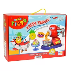 Набор для творчества тесто для лепки Mister Tisto Tasty Travel, с аппаратом и формами, Strateg 41038
