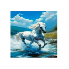 Алмазная мозаика Белая лошадь, 40×30 см YG0292 Алмазная мозаика Белая лошадь, 40×30 см YG0292