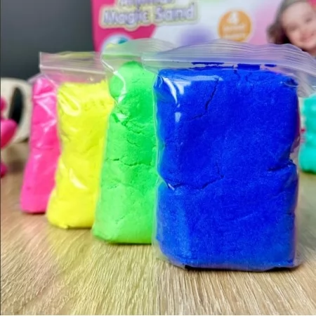 Кинетический песок для творчества BabyToys YY 1684 800г разные цвета