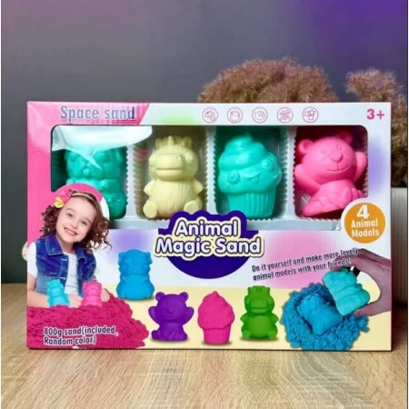 Кинетический песок для творчества BabyToys YY 1684 800г разные цвета