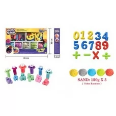 Кинетический песок BabyToys 1903, 750 г, 5 цветов, 16 форм Кинетический песок BabyToys 1903, 750 г, 5 цветов, 16 форм