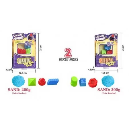 Кинетический песок BabyToys 200 г с 3 формами для творчества