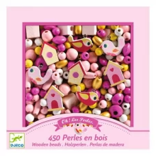 Набор для создания украшений Djeco Птички с деревянными бусинами 450 эл. DJ09809 