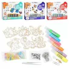 Набор для творчества BabyToys раскраска брелки бусины 6шт динозавр единорог космос Набор для творчества BabyToys раскраска брелки бусины 6шт динозавр единорог космос