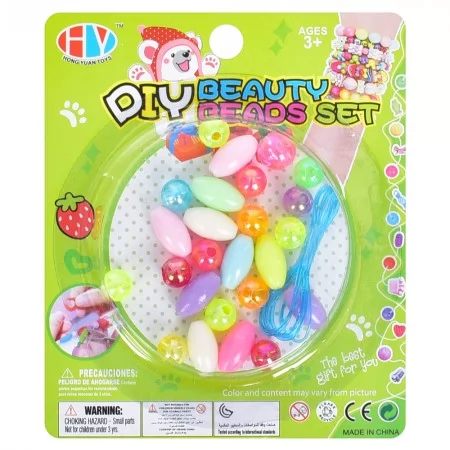 Набір для творчості з бісером і нитками BabyToys HY190-O27-028, мікс кольорів Набір для творчості з бісером і нитками BabyToys HY190-O27-028, мікс кольорів