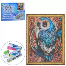 Алмазна мозаїка BabyToys MK 5377 Сова 30-40 см для дітей