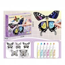 Раскраска бабочка BabyToys SP5501 с фломастерами 5шт Раскраска бабочка BabyToys SP5501 с фломастерами 5шт
