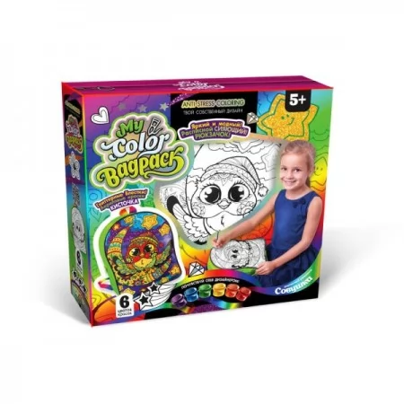 Набор креат.твор-ва "My Color BagPack" рюкзачок-раскраска CВР-01-01, 02, 03,04,05 ДАНКО ТОЙС